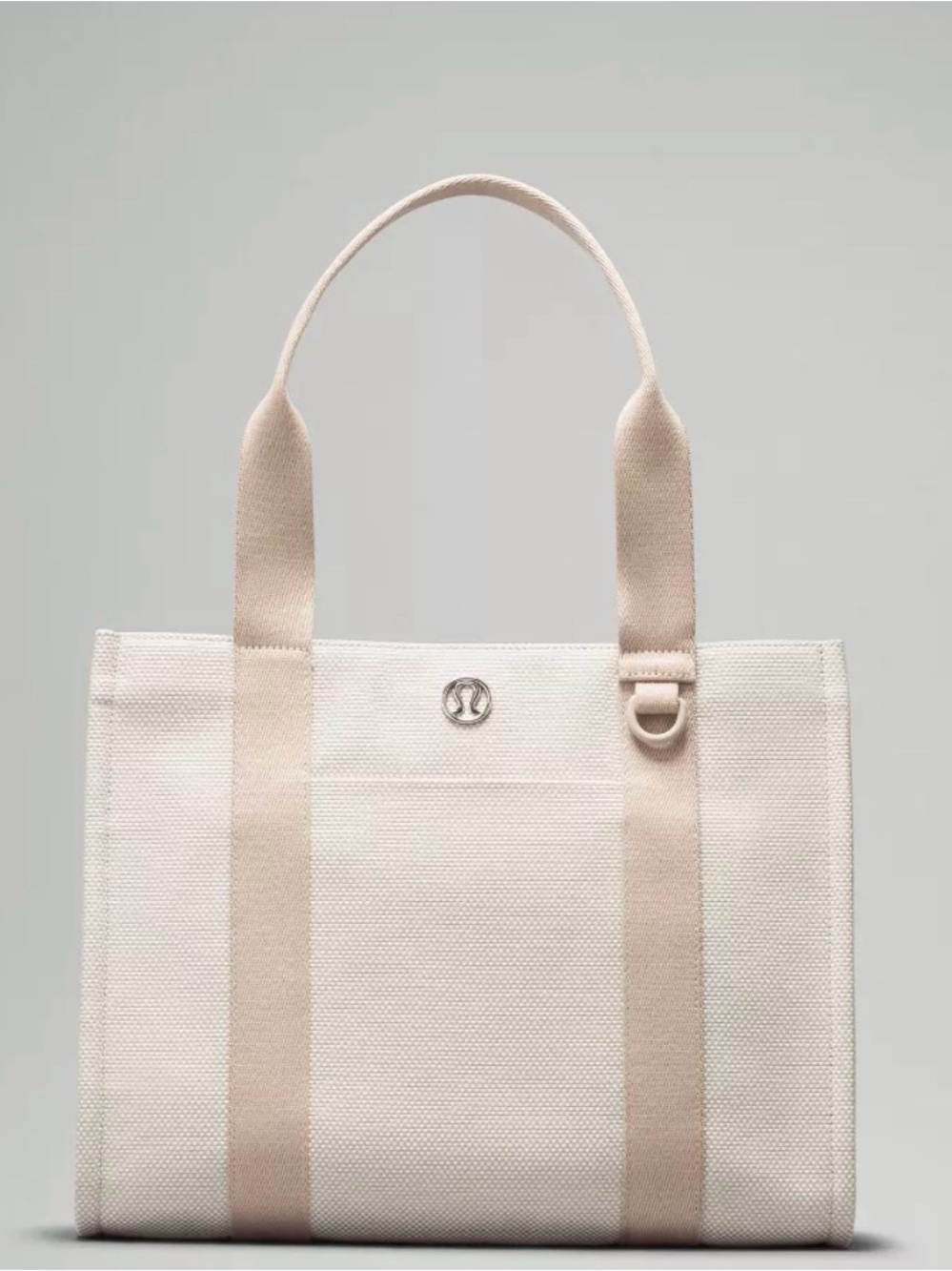 lululemon athletica Canvas Tote in Cream with Beige Straps